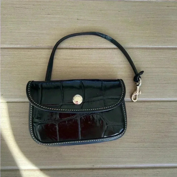 Dooney & Bourke Croc Leather Small Wristlet - Picture 1 of 7